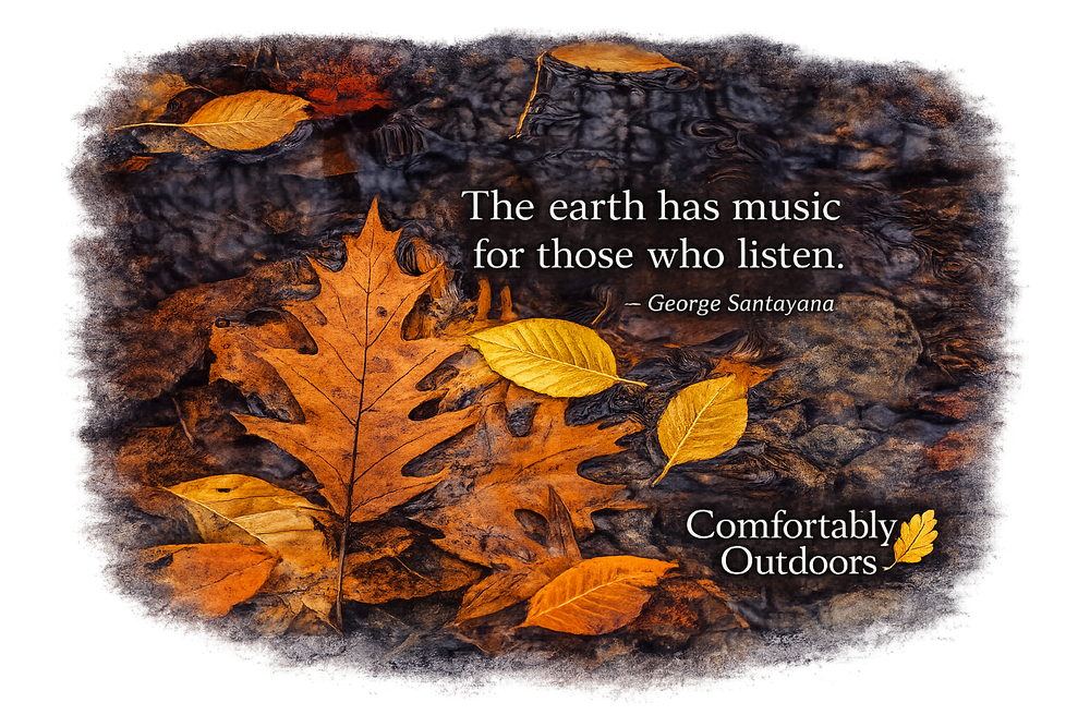 Leaves with quote
