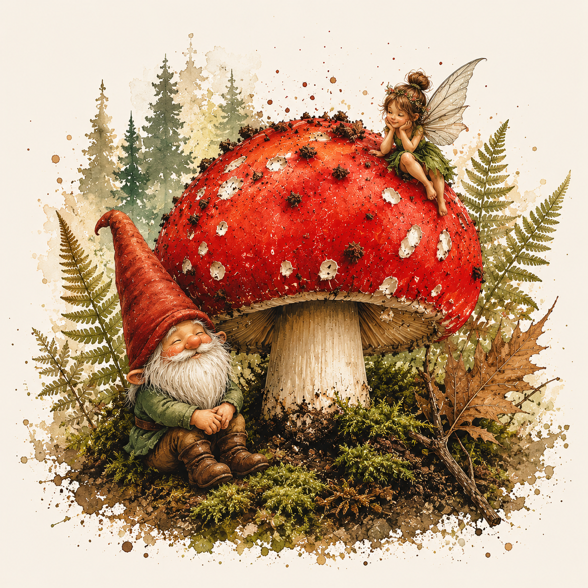 Redtop with Fairy & Gnome