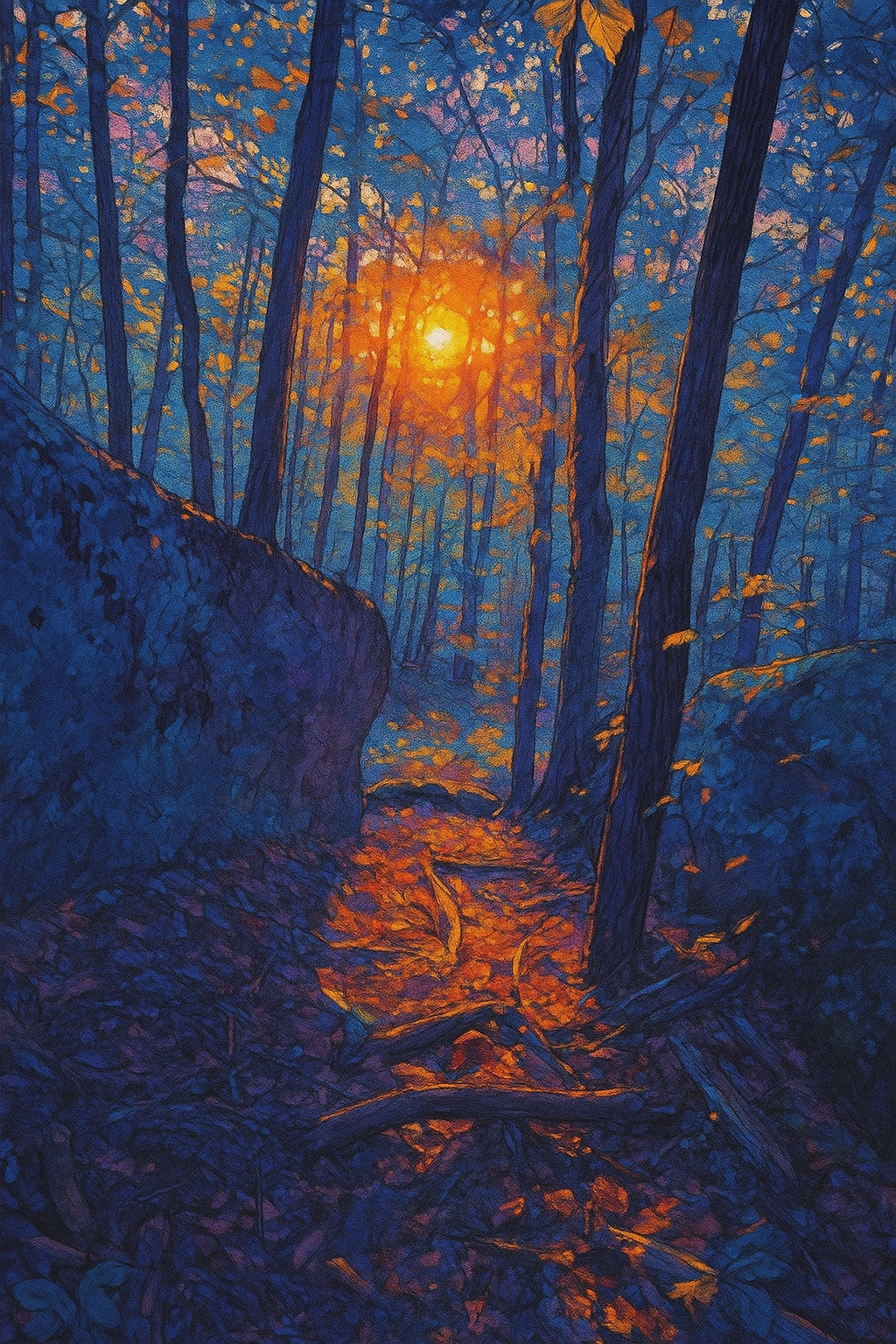 Sunset in the Woods