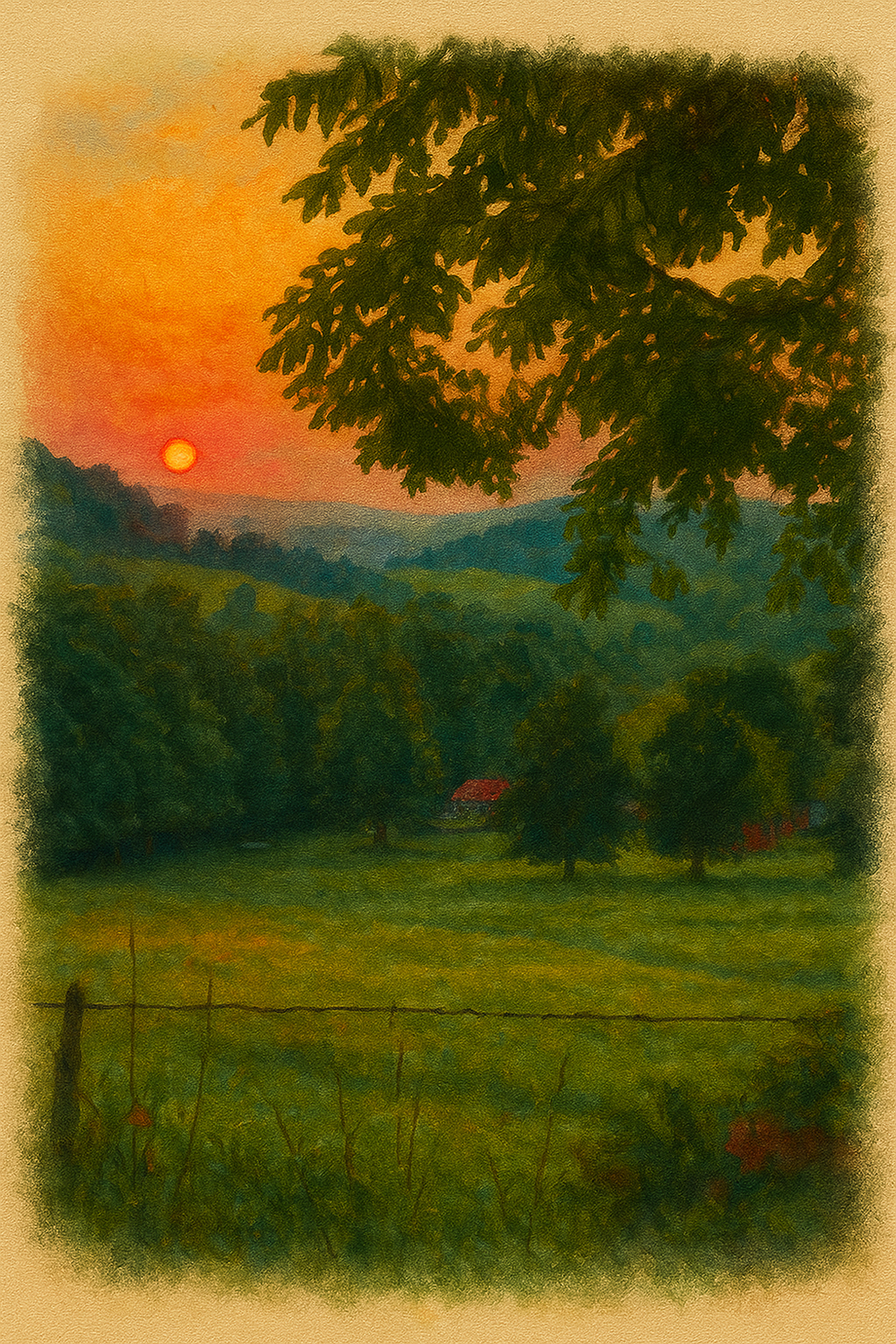 Sunset in the mountains