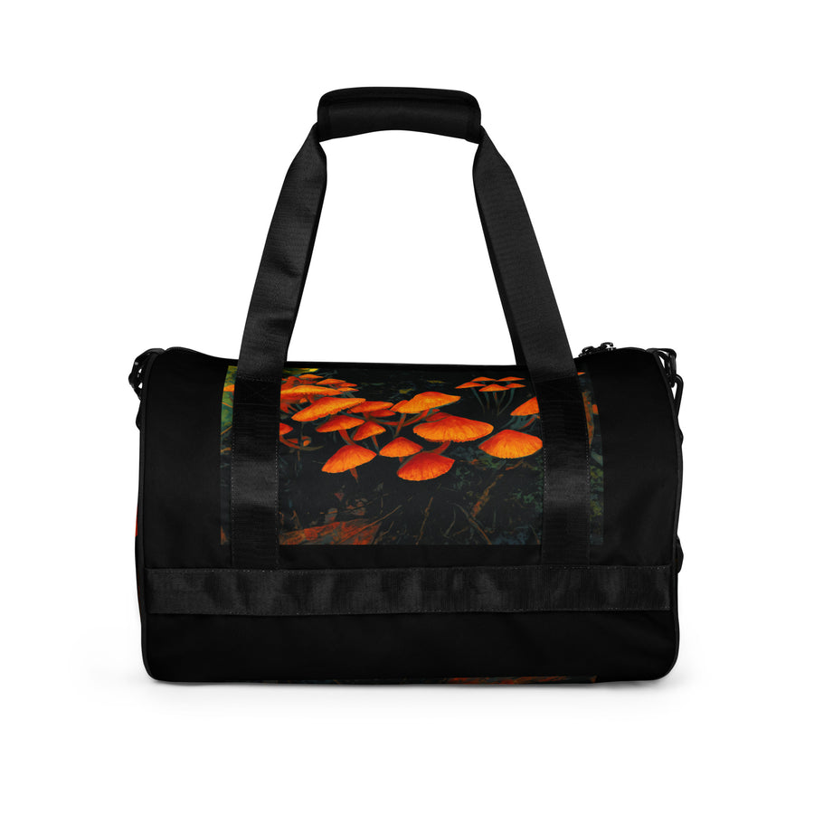 Orange Mushroom All-Over Print Gym Bag