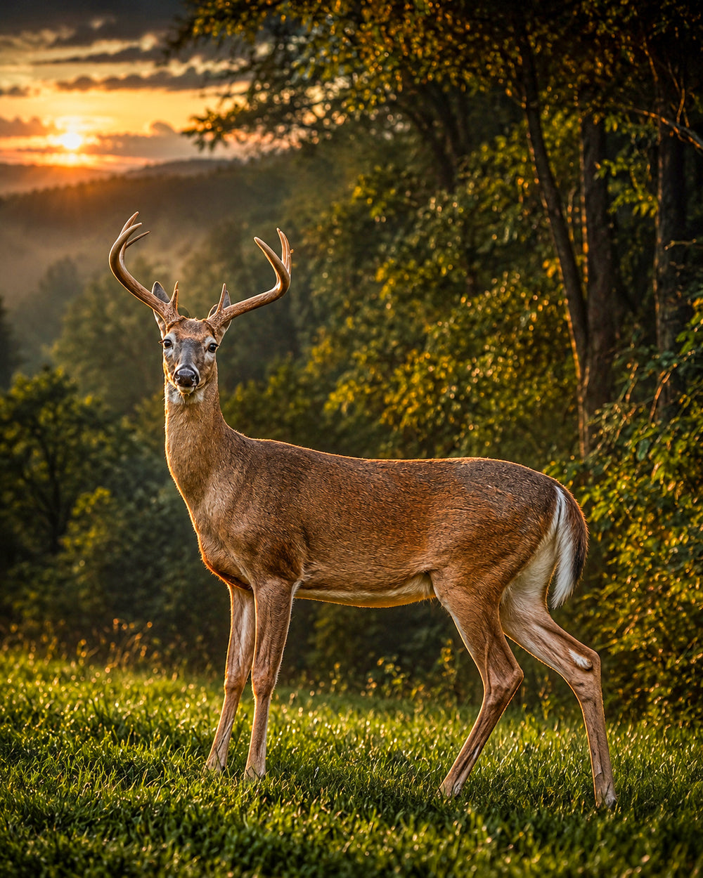 buck at sunset