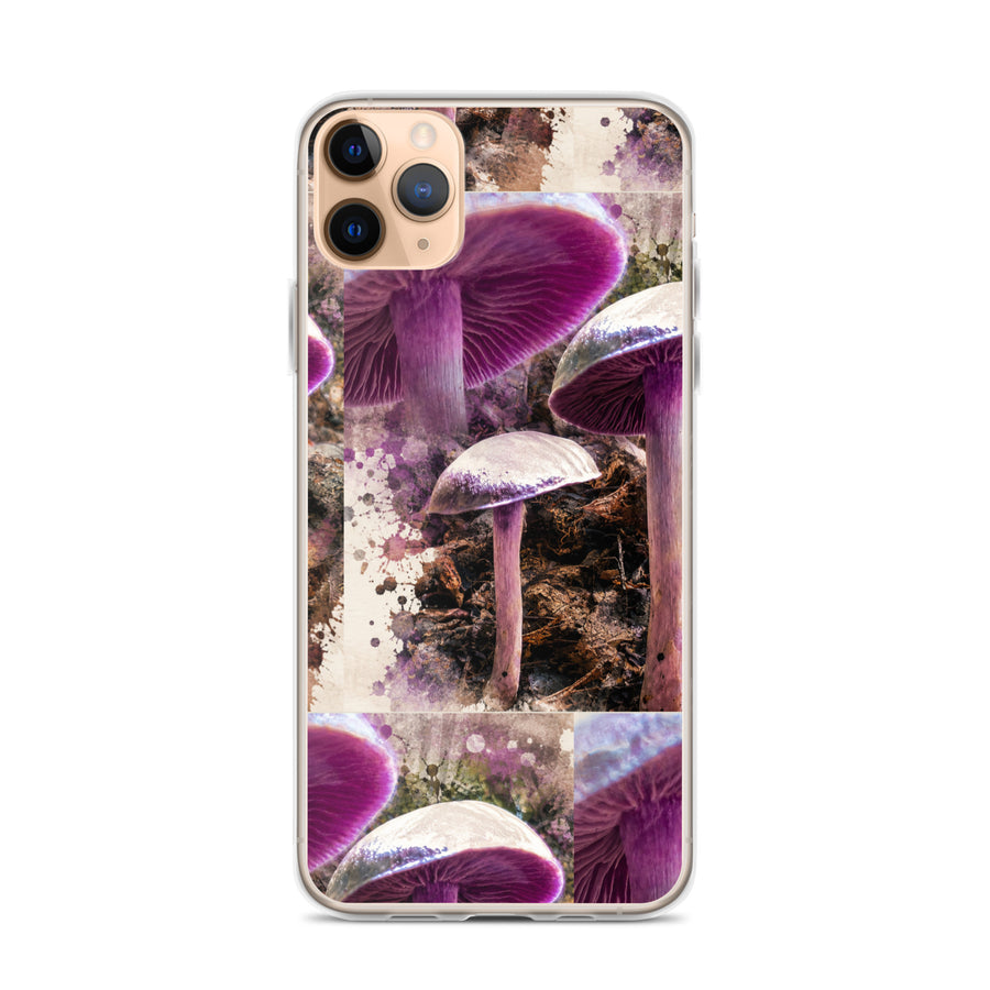 Amethyst Deceiver Mushroom Collage Clear iPhone Case