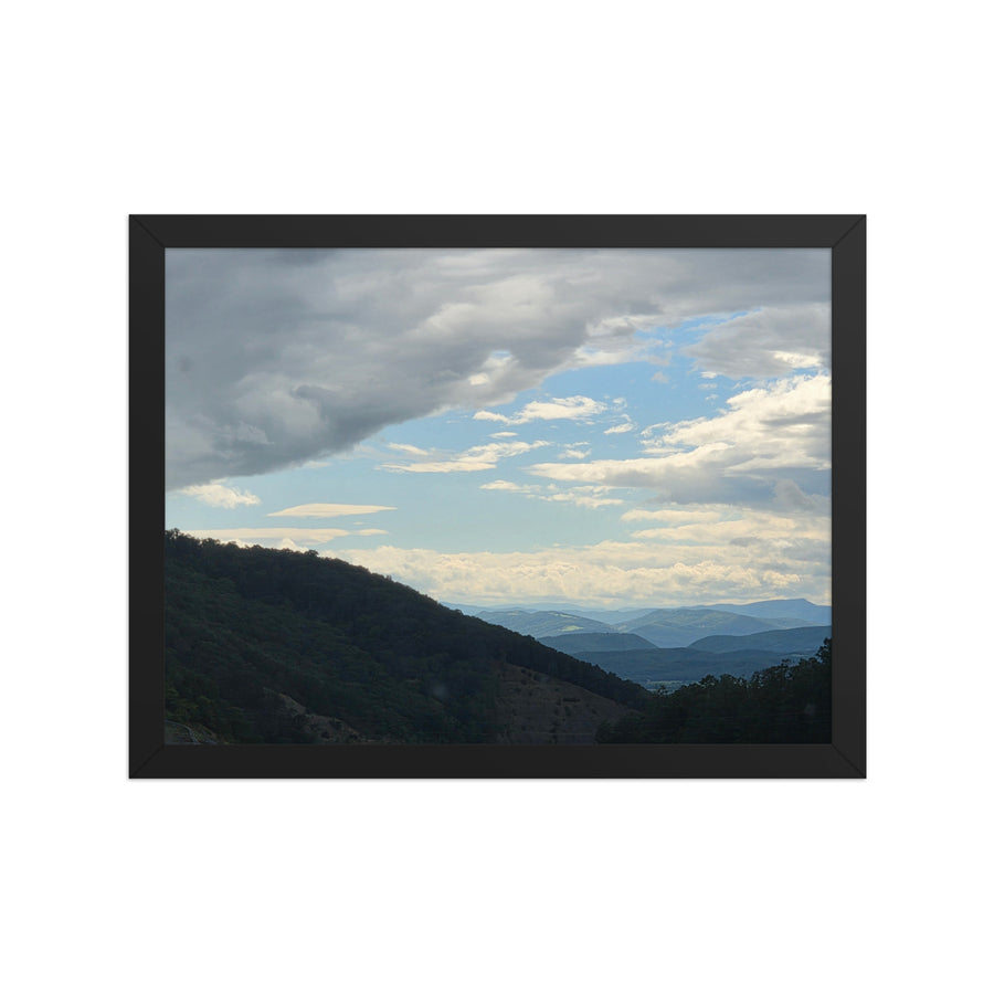 Clouds Rolling Over the Valley Framed Landscape Photo Print