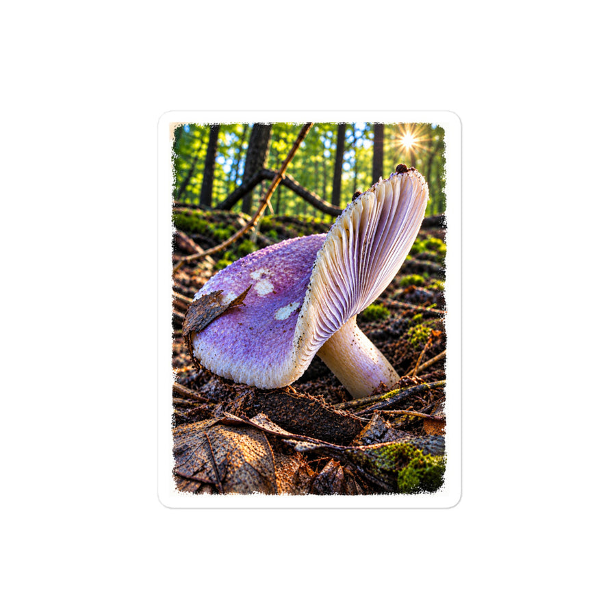 Purple Forest Mushroom Kiss-Cut Sticker